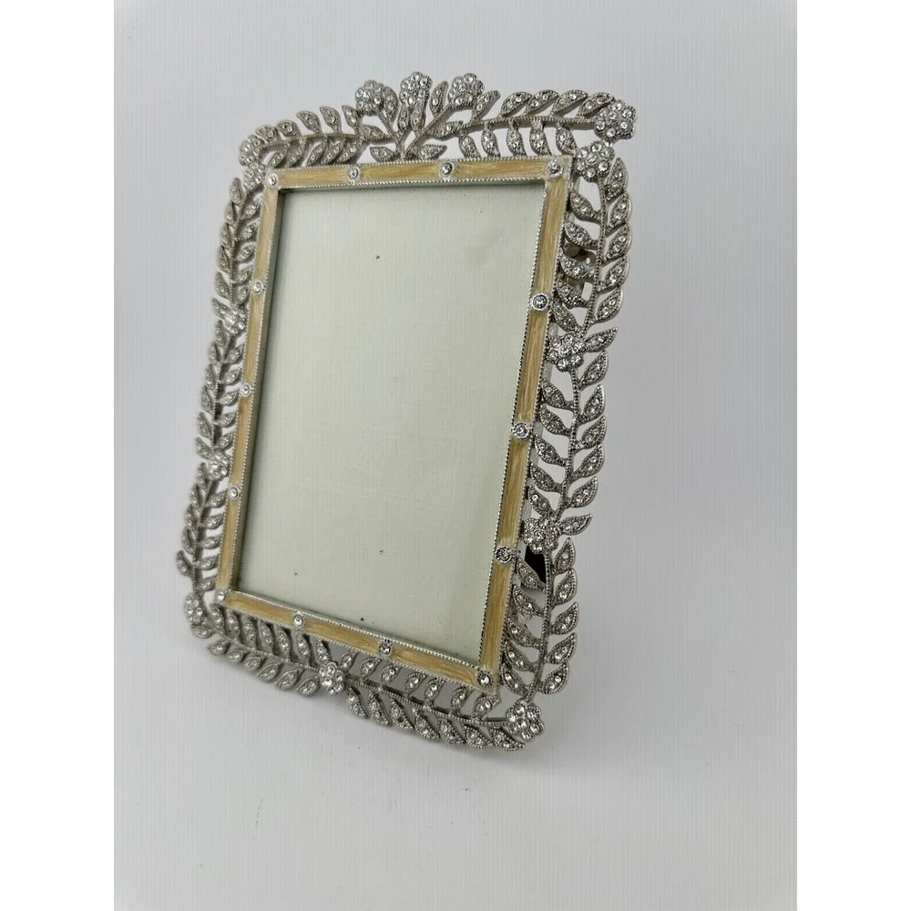 Addison Ross London Silver Crystal Enamel Leaf Ornate Photo Frame 4x6 Vintage
